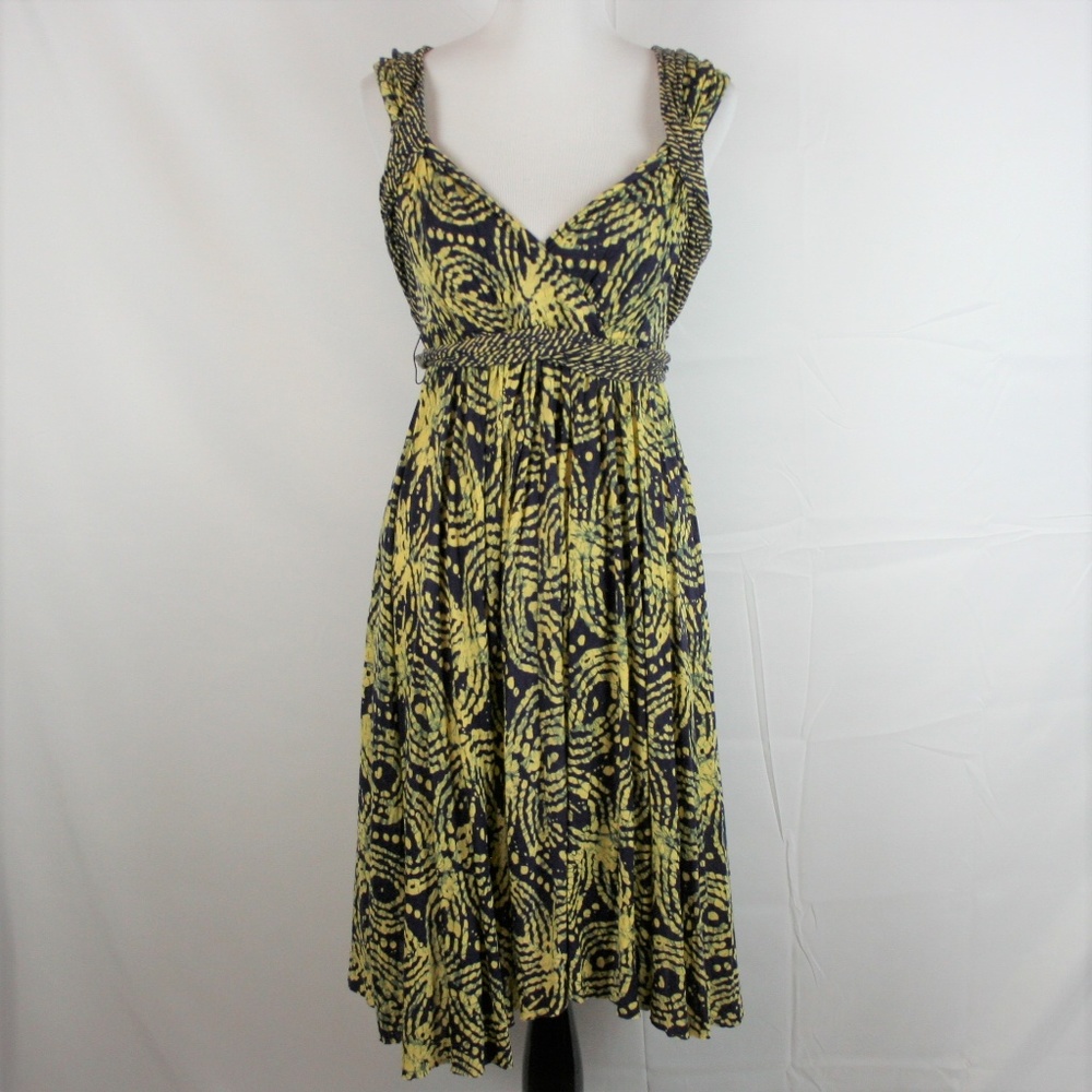 C. Keen Printed Tie Waist Sundress Dark Navy